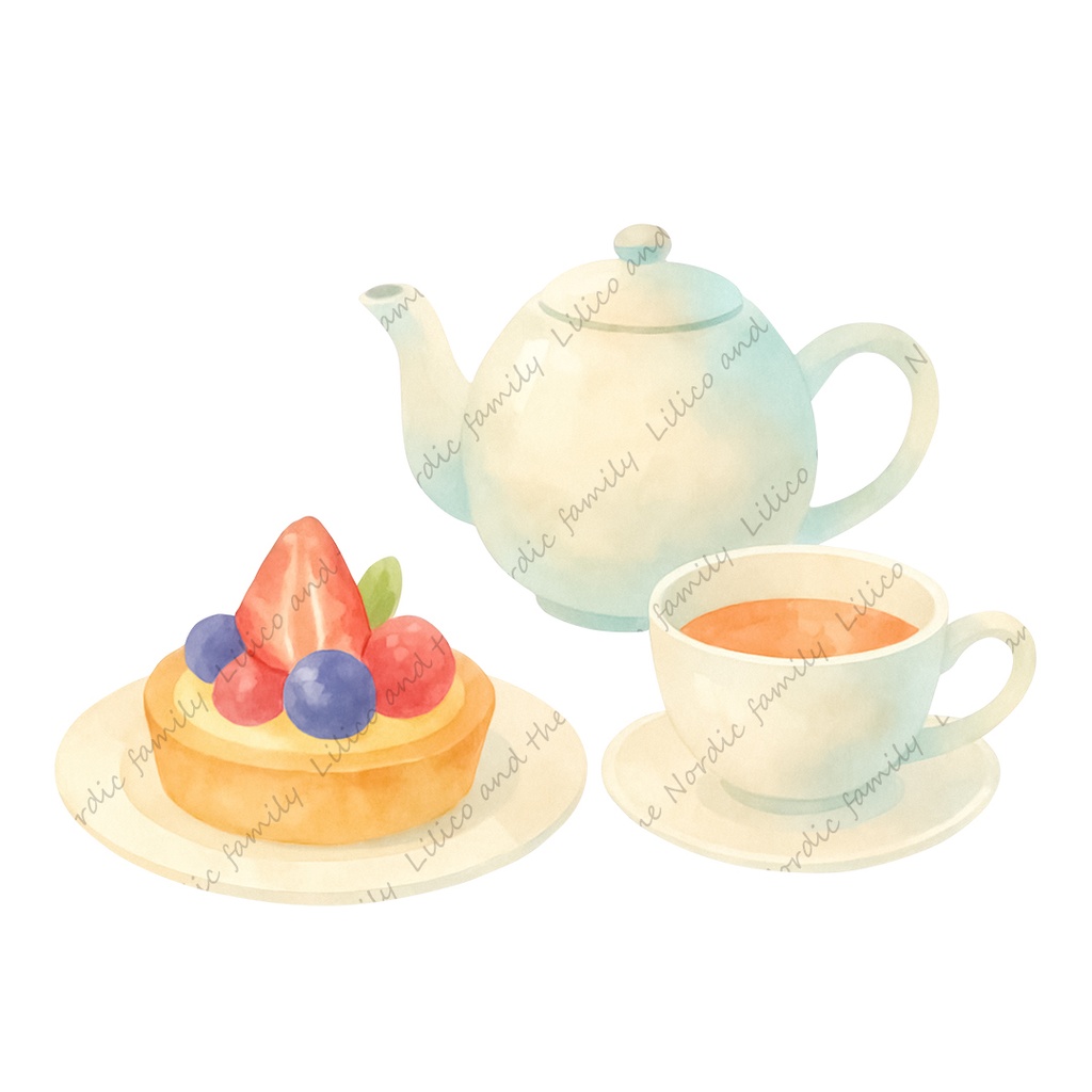 Lilico's family home|-Nordic Style-Cozy Tea Time Goods クリップアート10点|背景透過PNG・商用OK・SNS&ブログに最適!