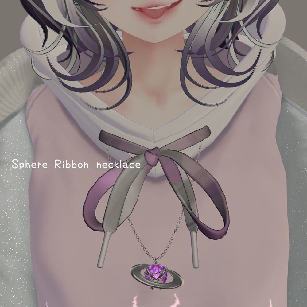【shinra森羅】Sphere Ribbon necklace