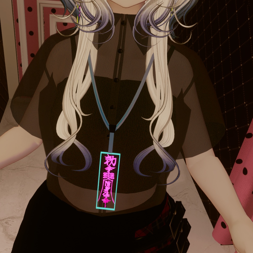 チャイナお札ネオンピアス&ネックレス