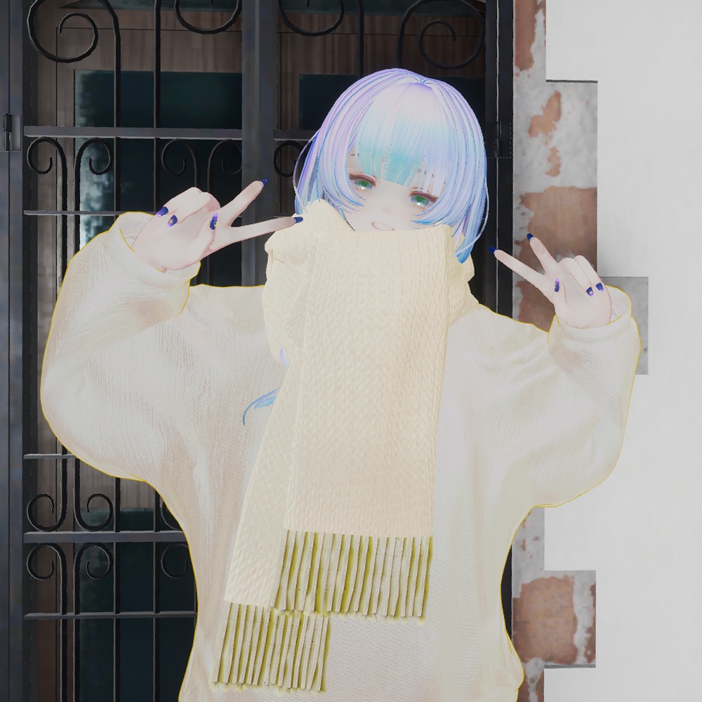 ボリュームフリンジマフラー