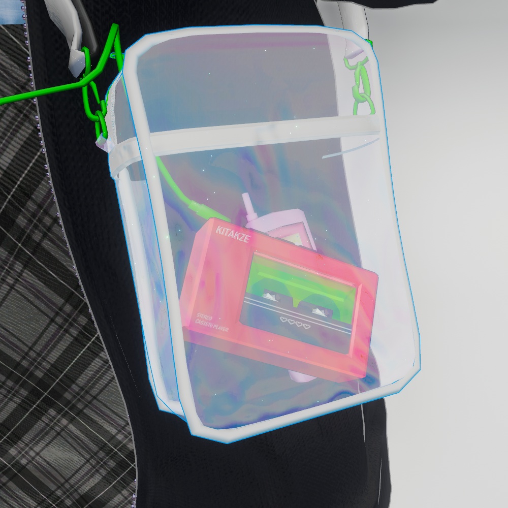 '90s Clear Pouch & Cassette Player