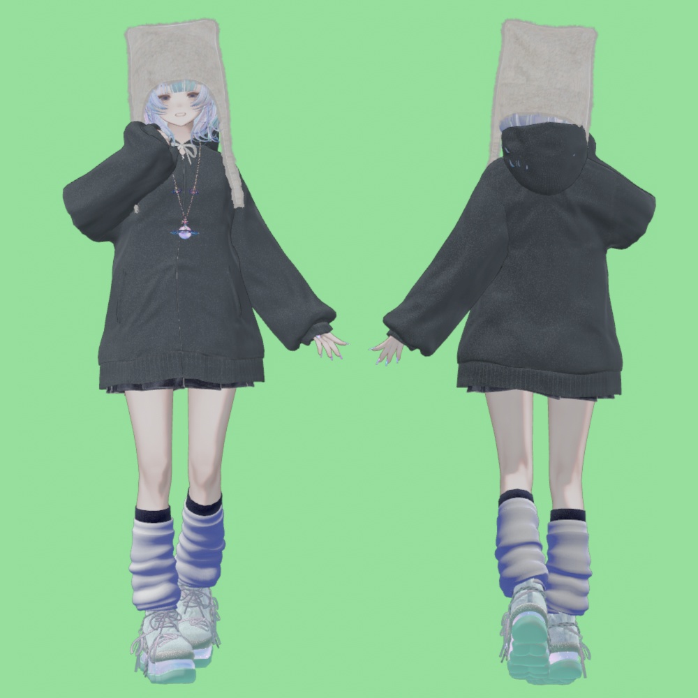【マリシア】ZIP HOODIE & MINISKIRT【1DAY FREE】