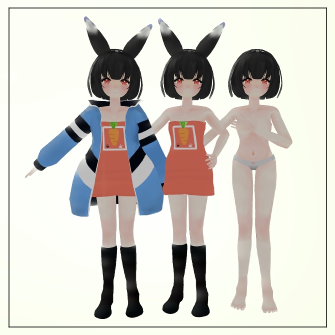 【オリジナル3Ⅾモデル】うさぎのすけ【無料】【Quest対応】