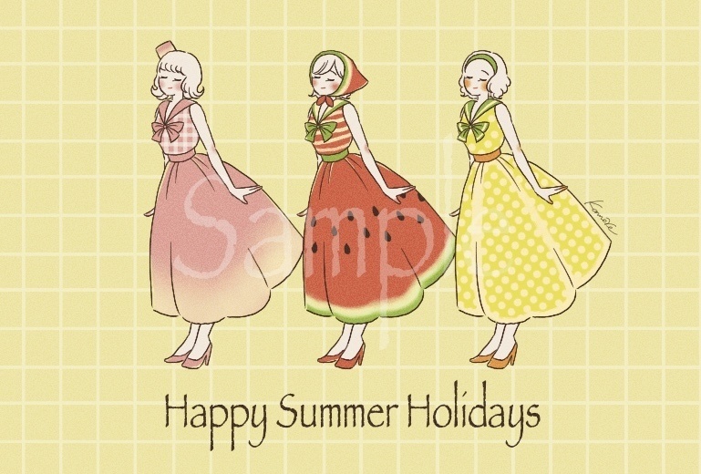 【DL商品】夏のお嬢さん【ポストカードサイズデータ3種】