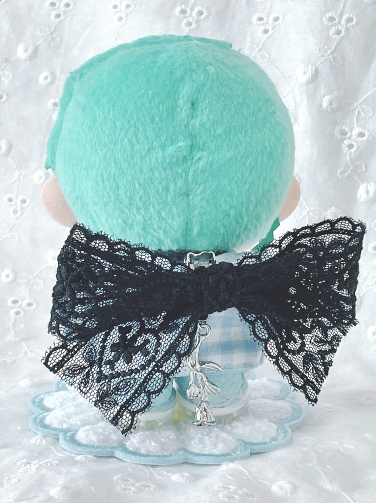 【10cmぬい】ぬいのおリボン(黒薔薇)