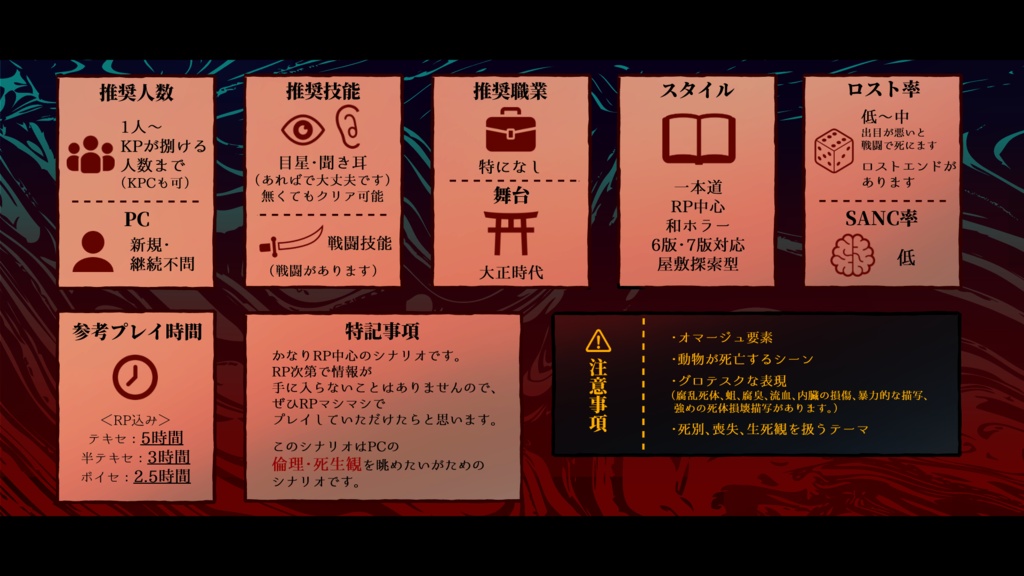 【COC6版・7版】大正シナリオ『祝言』SPLL:E187239