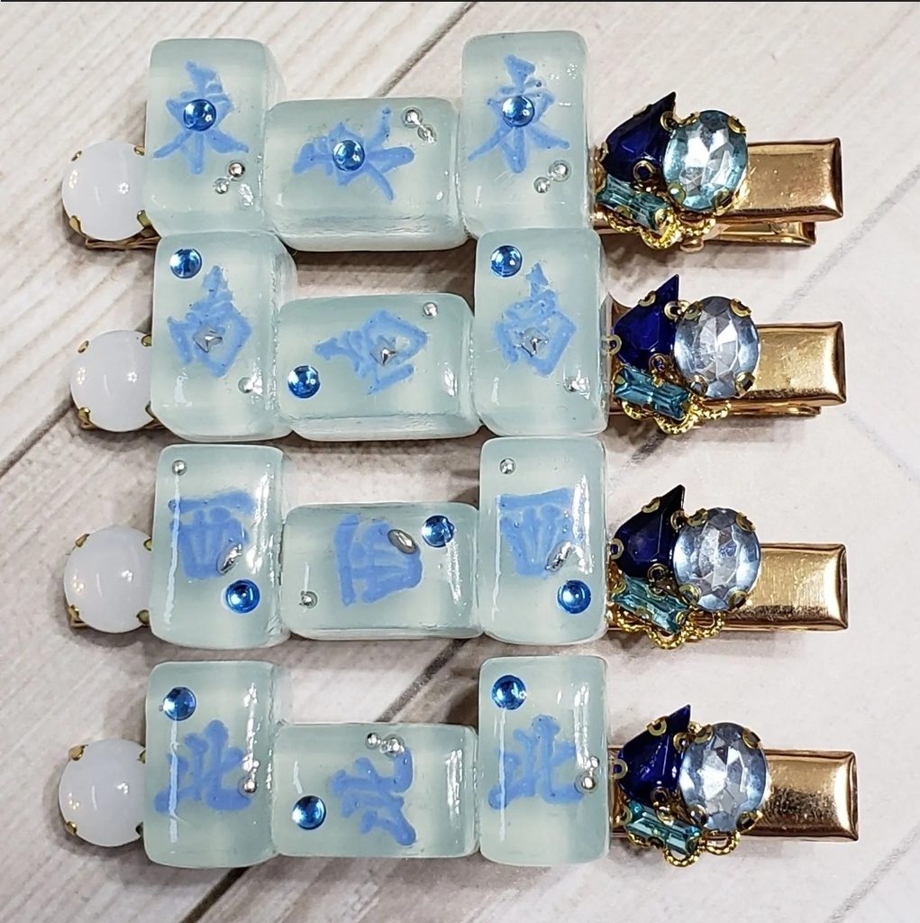 ミニ麻雀牌ヘアクリップ 【ぽん】