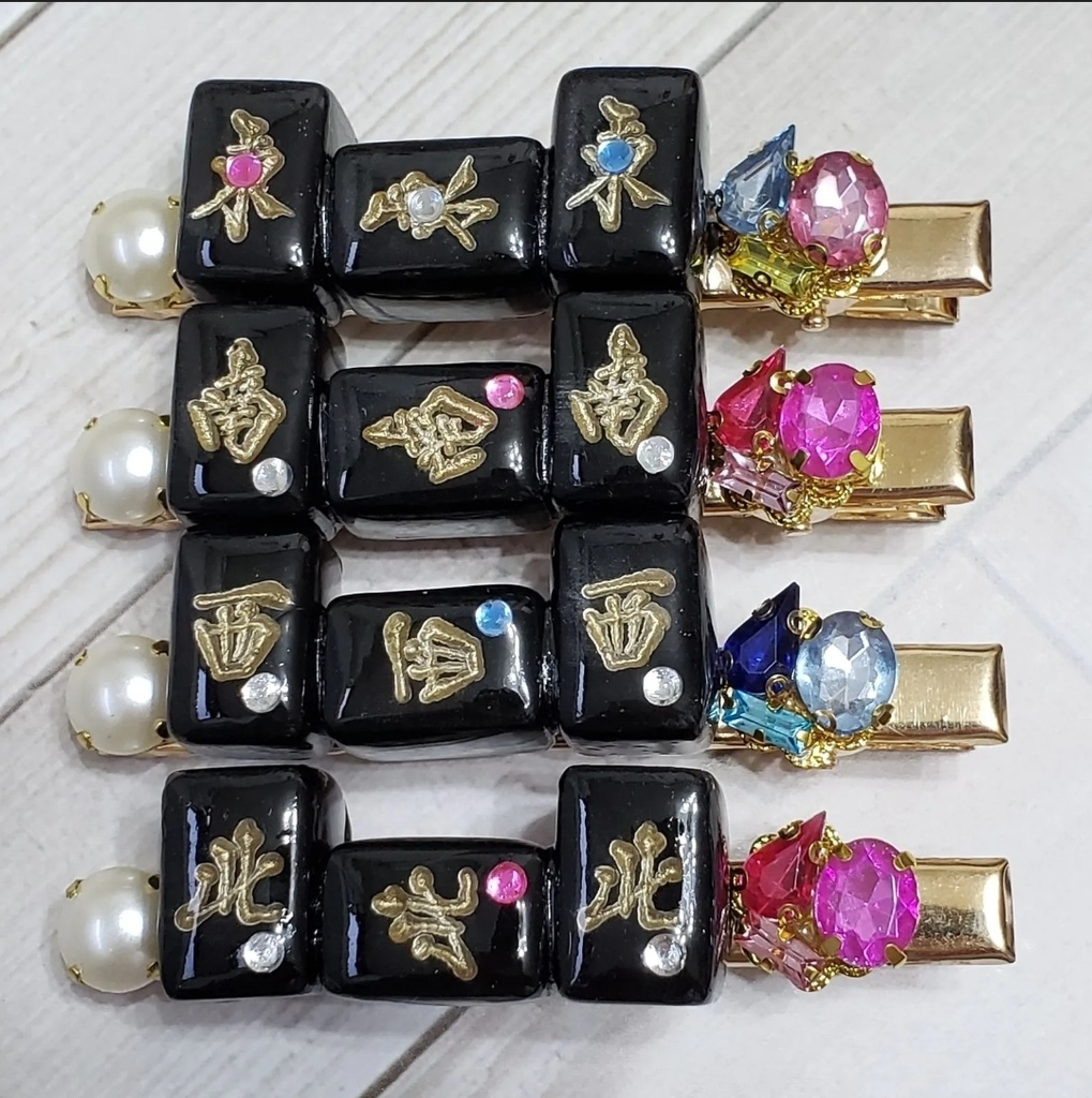 ミニ麻雀牌ヘアクリップ 【ぽん】