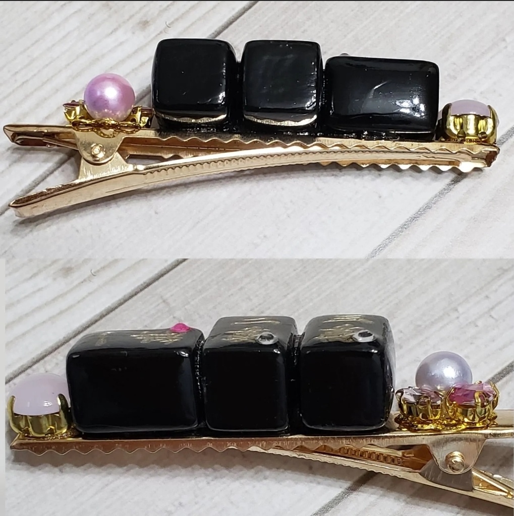 ミニ麻雀牌ヘアクリップ 【ちー】 ブラック