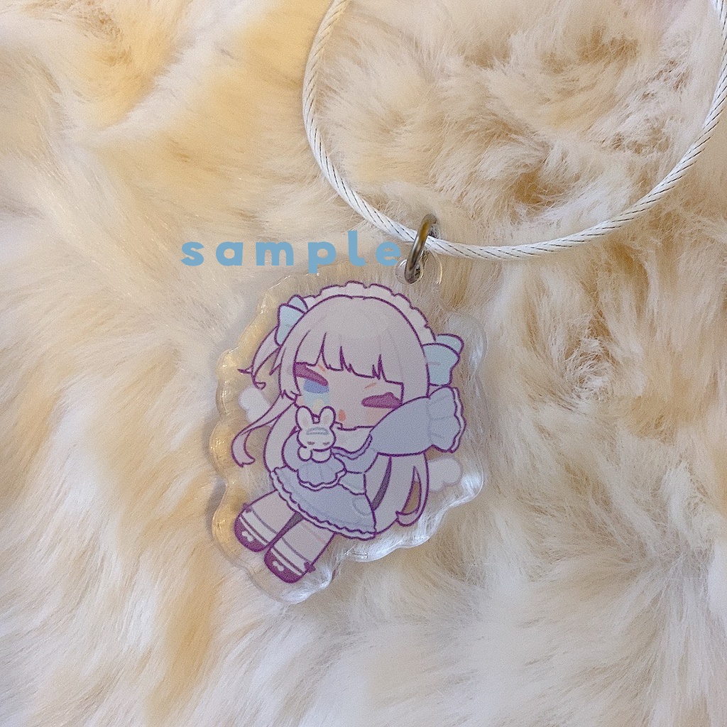 【準備中】手作りチャーム🐰付きアクリルキーホルダー(全2種)