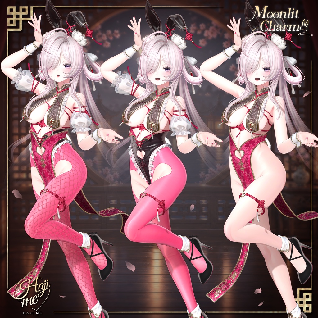 【Moonlit Charm】19 アバター対応 ギミック付き衣装&髪型
