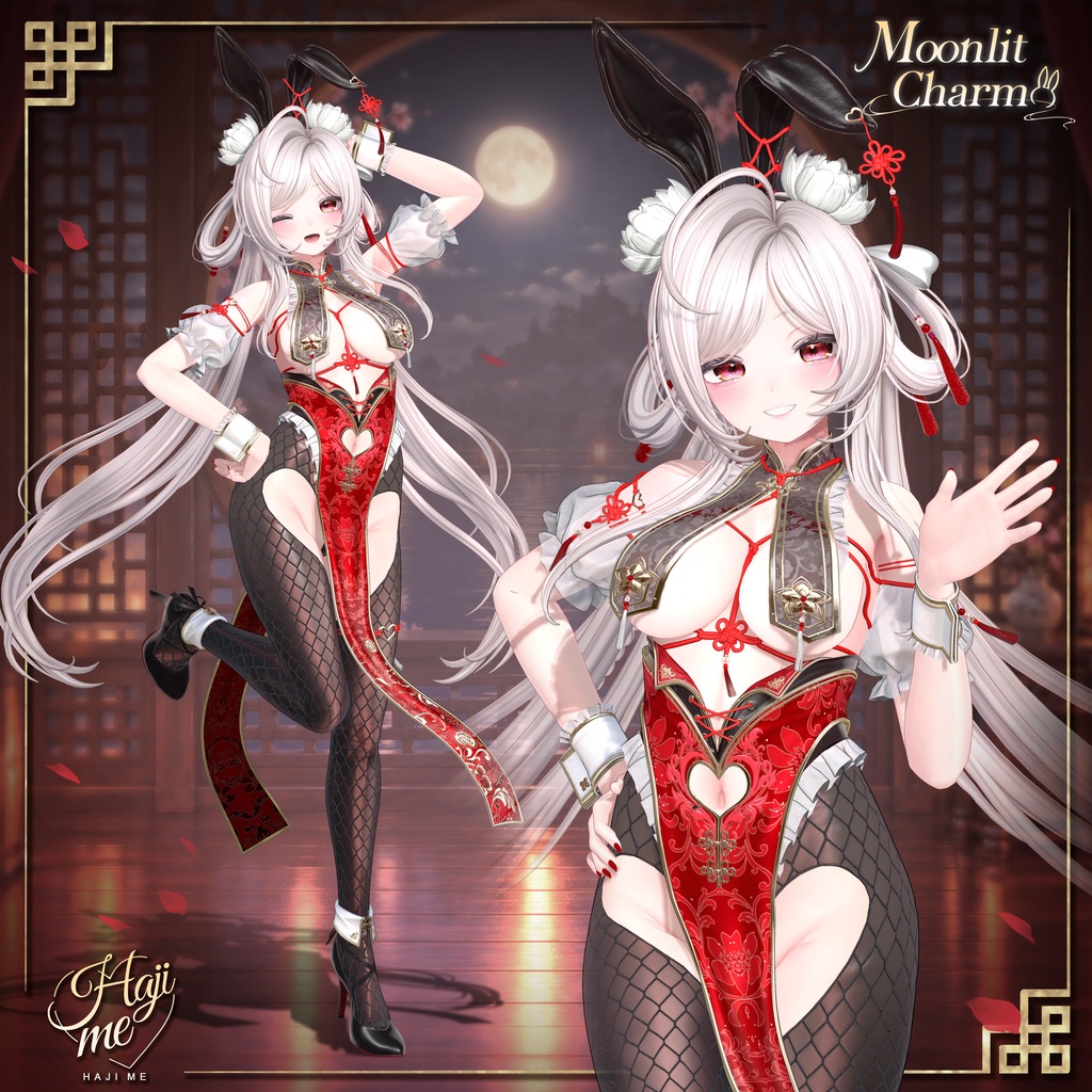 【Moonlit Charm】19 アバター対応 ギミック付き衣装&髪型