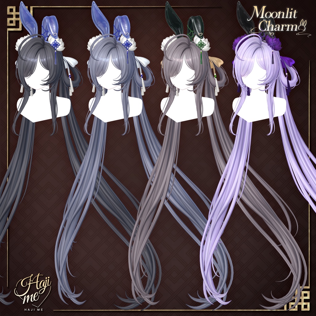 【Moonlit Charm】19 アバター対応 ギミック付き衣装&髪型