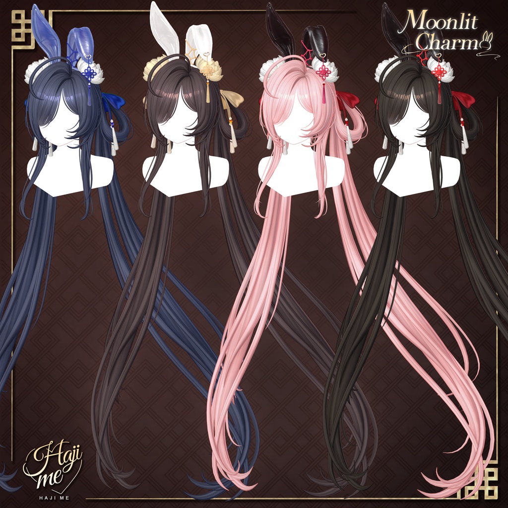 【Moonlit Charm】19 アバター対応 ギミック付き衣装&髪型
