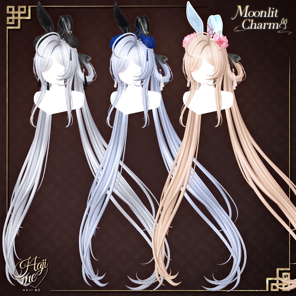 【Moonlit Charm】19 アバター対応 ギミック付き衣装&髪型