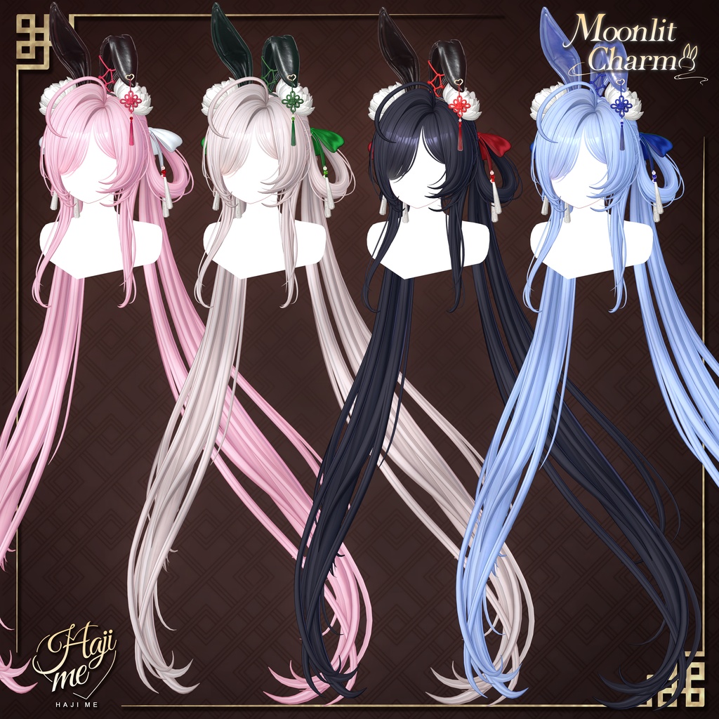 【Moonlit Charm】19 アバター対応 ギミック付き衣装&髪型