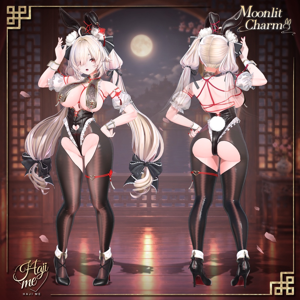【Moonlit Charm】19 アバター対応 ギミック付き衣装&髪型