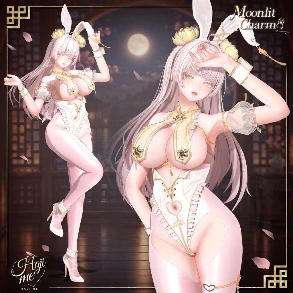 【Moonlit Charm】19 アバター対応 ギミック付き衣装&髪型