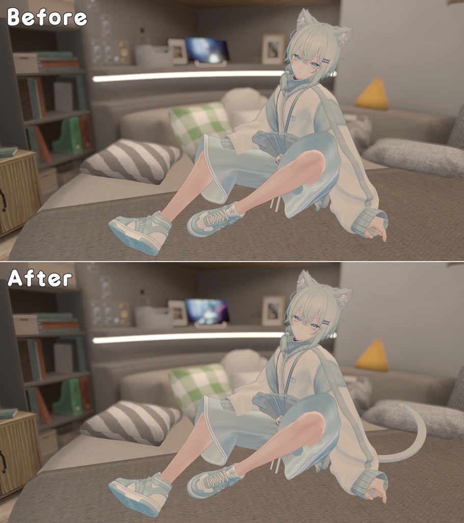 【床に、尻尾の、特等席を】けもりふと【はるか専用】