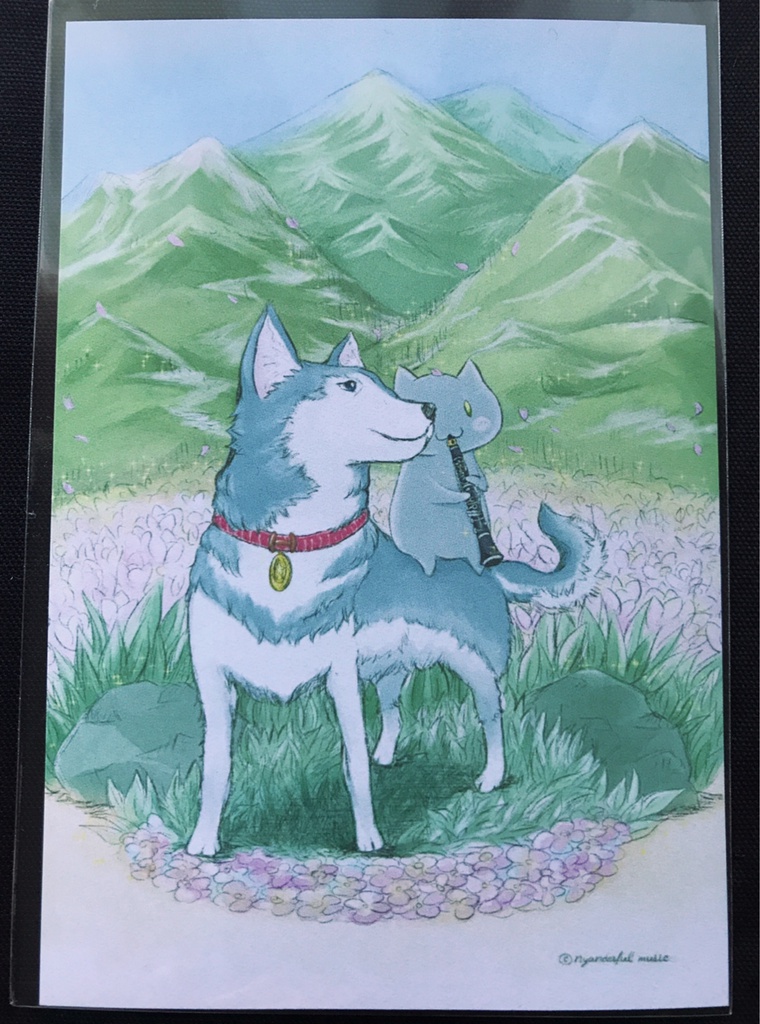 「春の猟犬とクラねこさん」ポストカード