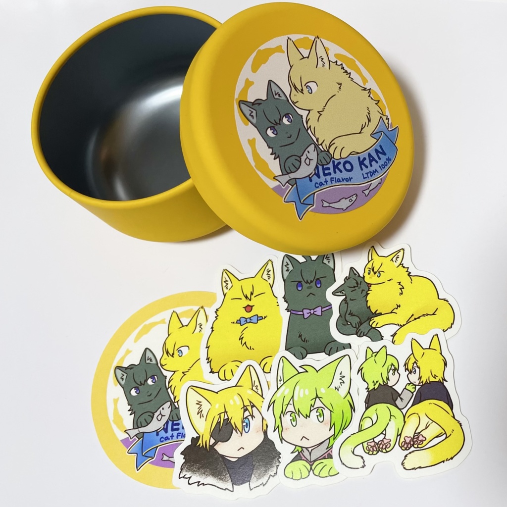 ねこレトディミ缶入りシール