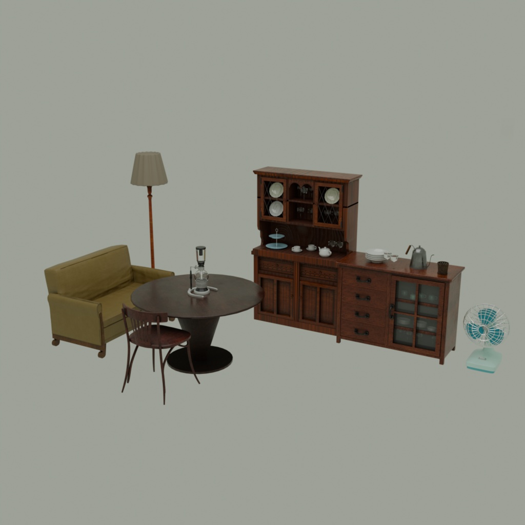 カフェ　アセット　fbx 3D