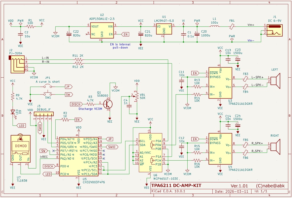 TPA6211スピーカーアンプキット