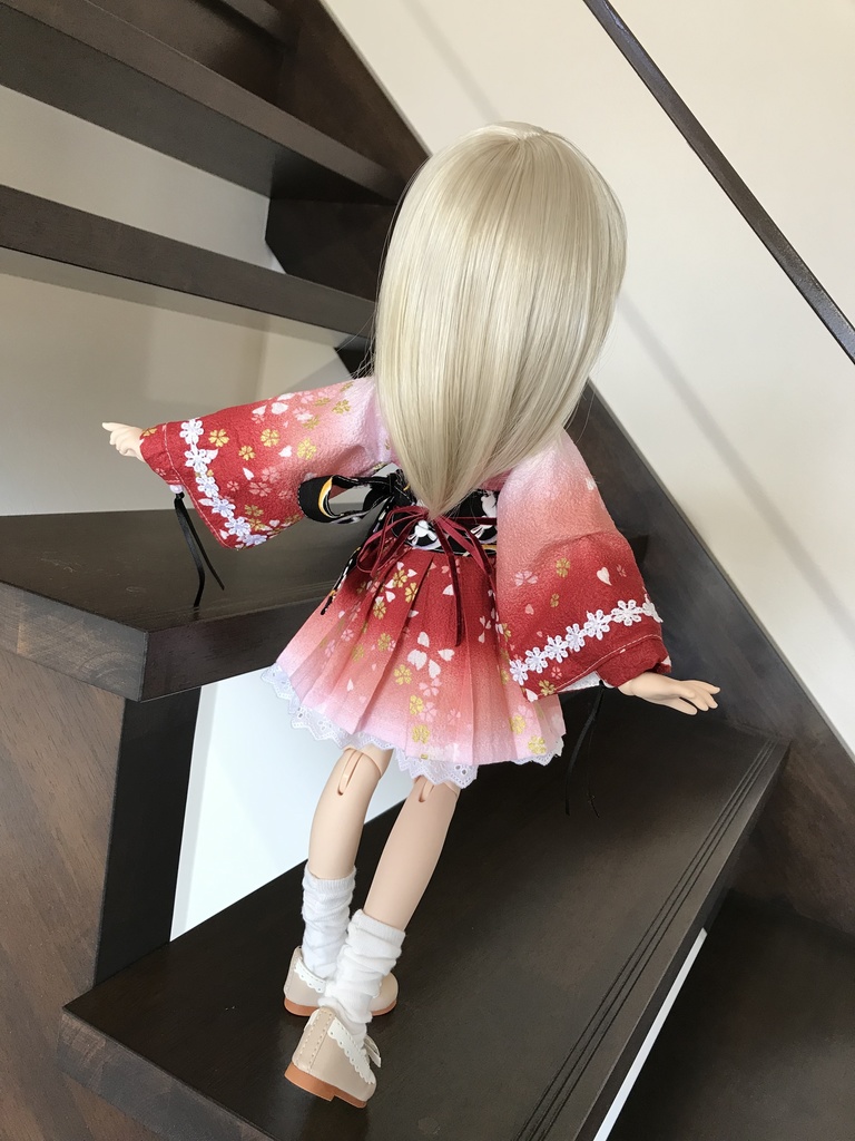 MDD  和装プリーツワンピース　紅桜　m.b