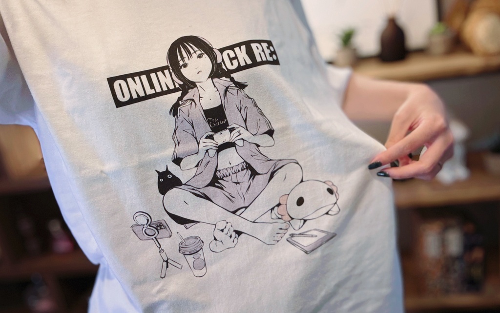 もっちゃんTシャツ(チェキ風ブロマイド2枚付き*手描きサイン有)