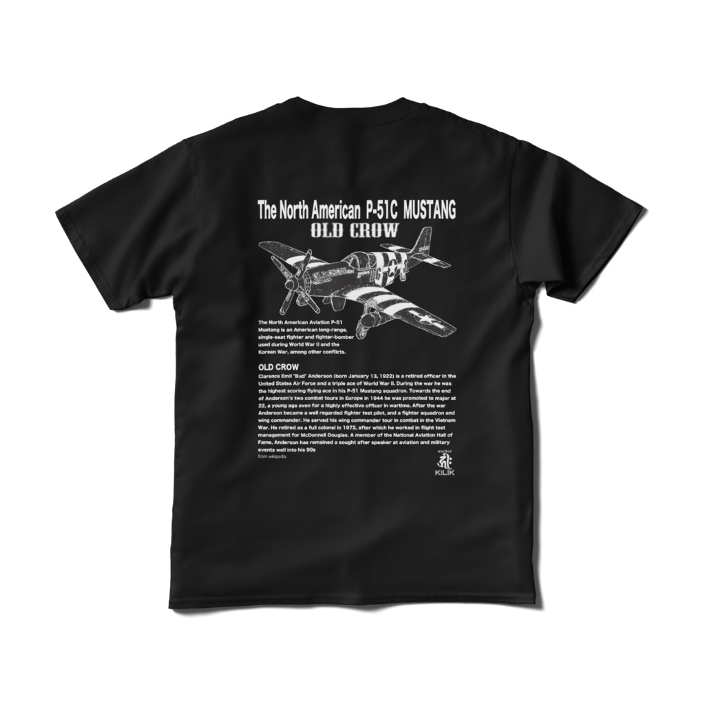 P-51マスタングTシャツ バックプリント