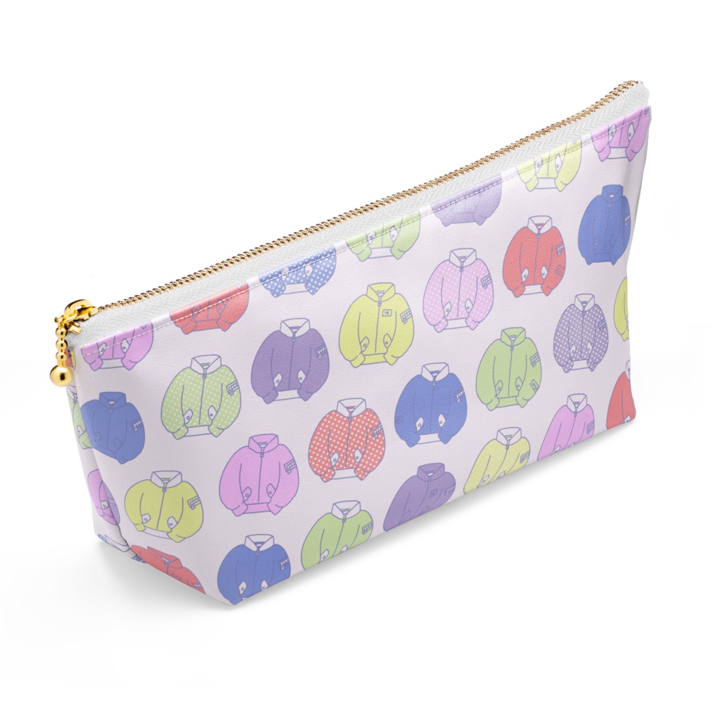 6色カラフルMA‐1柄ポーチ-白