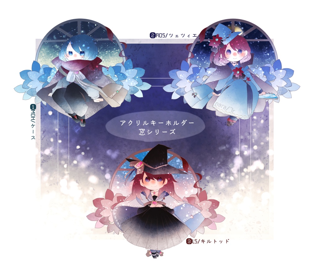 アクリルキーホルダー 3種類(ケース/ツェツィエ/キルトッド)