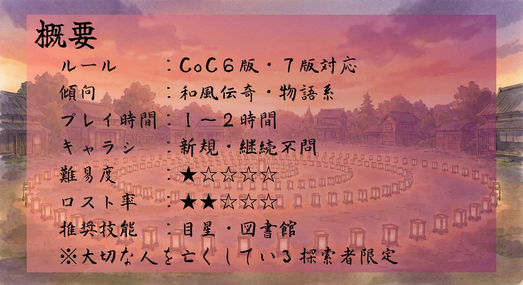 クトゥルフ神話TRPG「カエリビの夜」SPLL:E189648