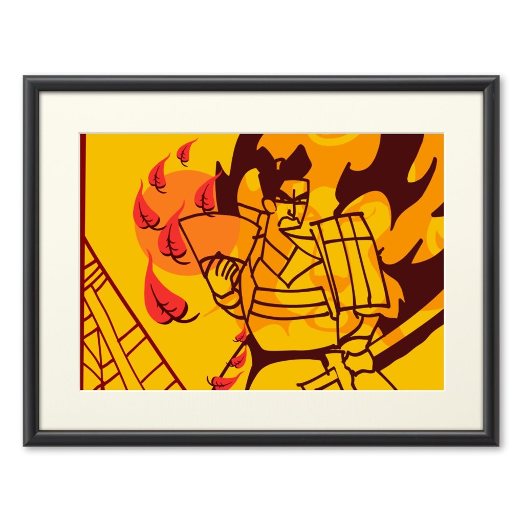 炎と勇気に燃える武士