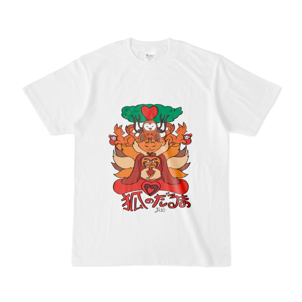 狐のだるまTシャツ