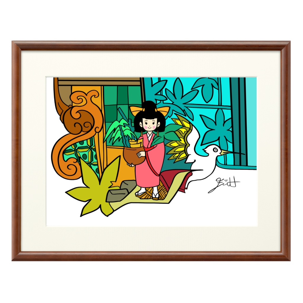 少女と竹の壺の宝物