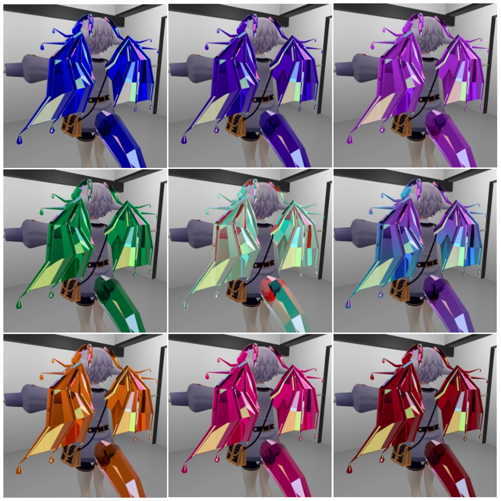 【PB対応】クリスタルドラゴンセット-Crystal Dragon Set-【VRChat想定】