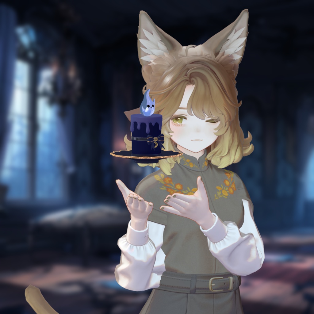 🎃ハロウィンセール ~11/3🎃【VRChat想定】おばけキャンドル -Ghost Candle-