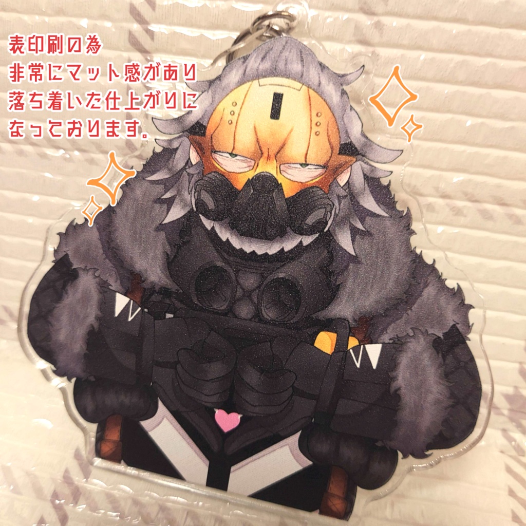 バスター黒心 指ハートアクリルキーホルダーセット 8cm