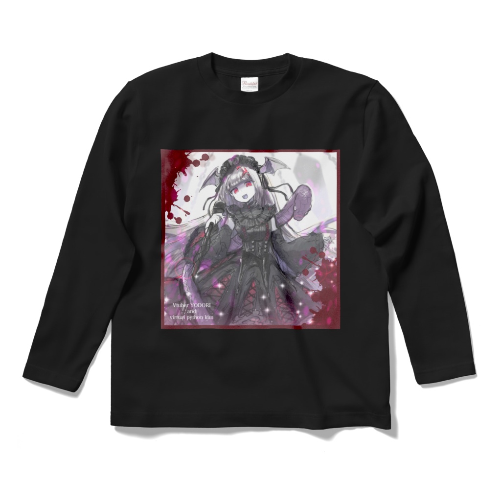 【再販】VtuberよどりプリントTシャツ長袖黒【1周年記念/期間限定受注生産】