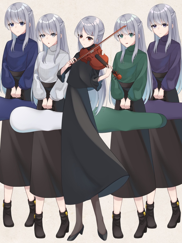 【立ち絵素材】ヴァイオリンケースを持った女の子