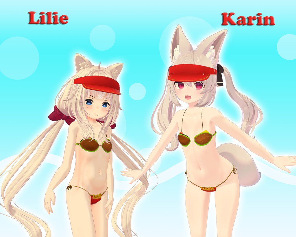 Burger & Fries Bikini ハンバーガー ビキニ (VRChat avatar attachment)