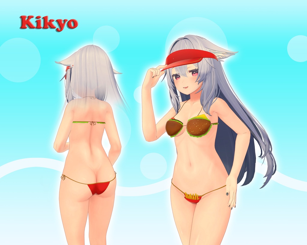 Burger & Fries Bikini ハンバーガー ビキニ (VRChat avatar attachment)