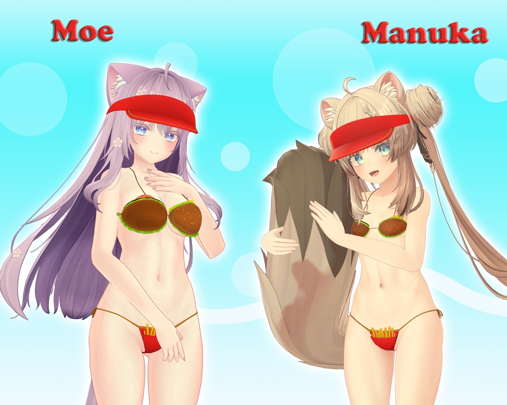 Burger & Fries Bikini ハンバーガー ビキニ (VRChat avatar attachment)