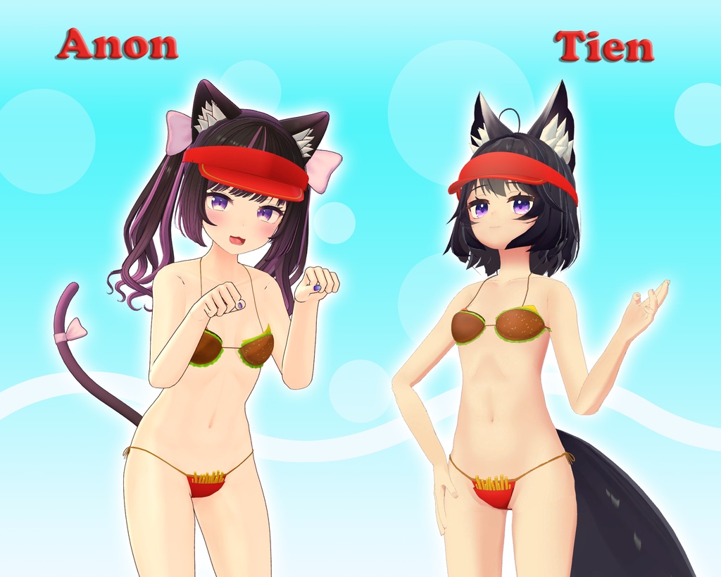 Burger & Fries Bikini ハンバーガー ビキニ (VRChat avatar attachment)