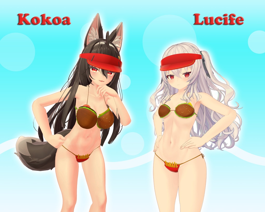 Burger & Fries Bikini ハンバーガー ビキニ (VRChat avatar attachment)