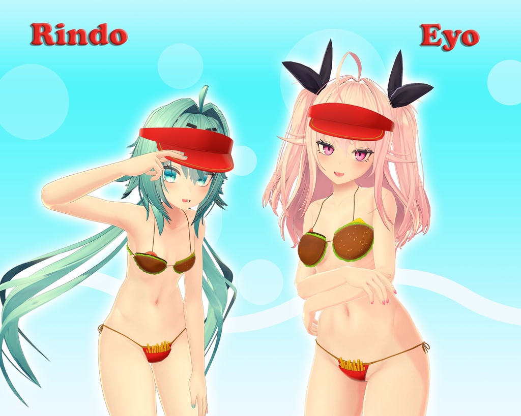 Burger & Fries Bikini ハンバーガー ビキニ (VRChat avatar attachment)