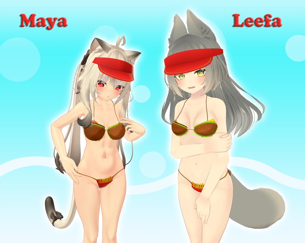 Burger & Fries Bikini ハンバーガー ビキニ (VRChat avatar attachment)