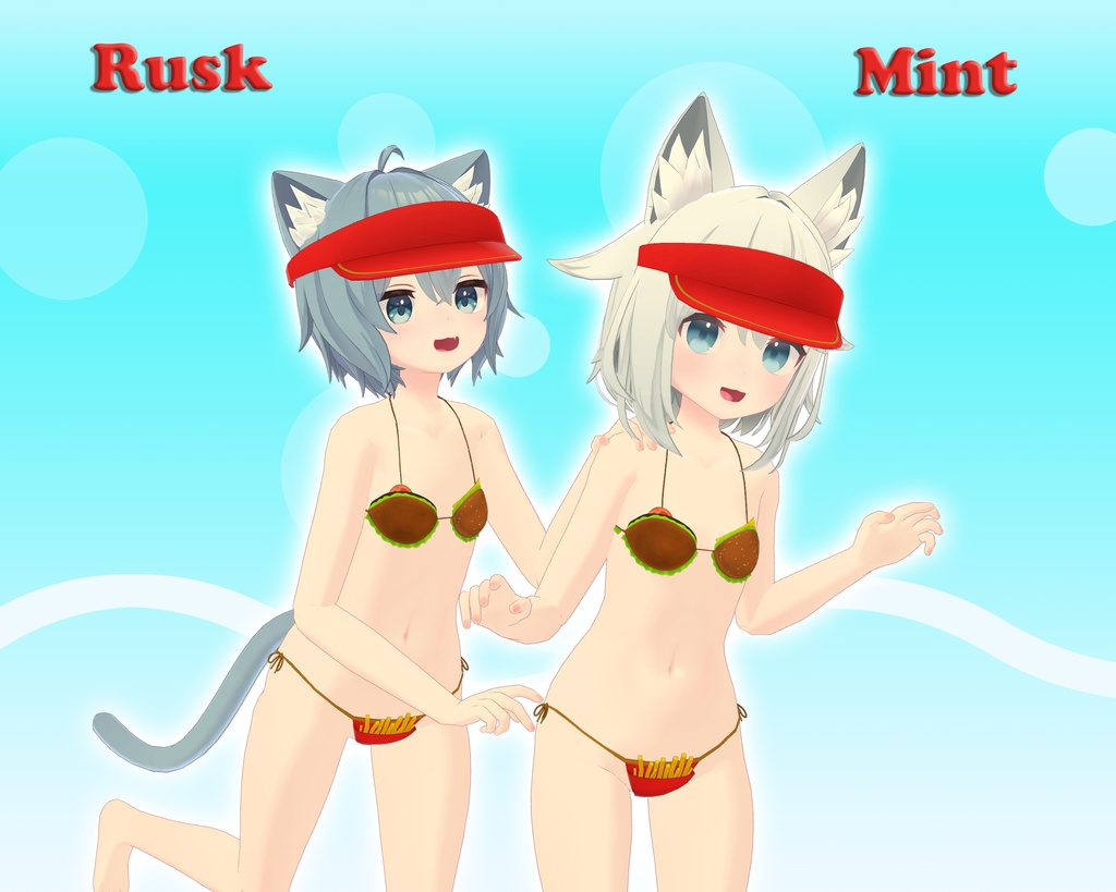 Burger & Fries Bikini ハンバーガー ビキニ (VRChat avatar attachment)