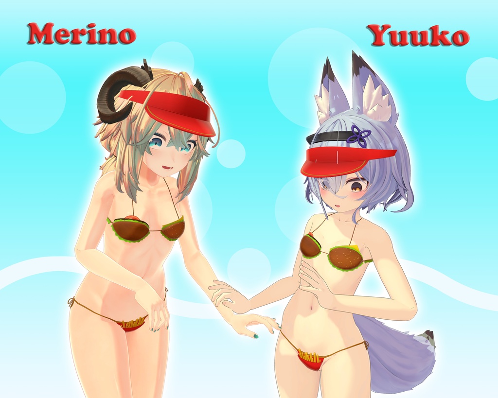 Burger & Fries Bikini ハンバーガー ビキニ (VRChat avatar attachment)